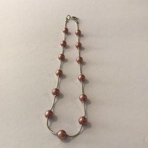 Pink Pearl Necklace costume jewelry